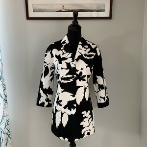Lafayette 148 NY Floral Button Up Shirt Blazer